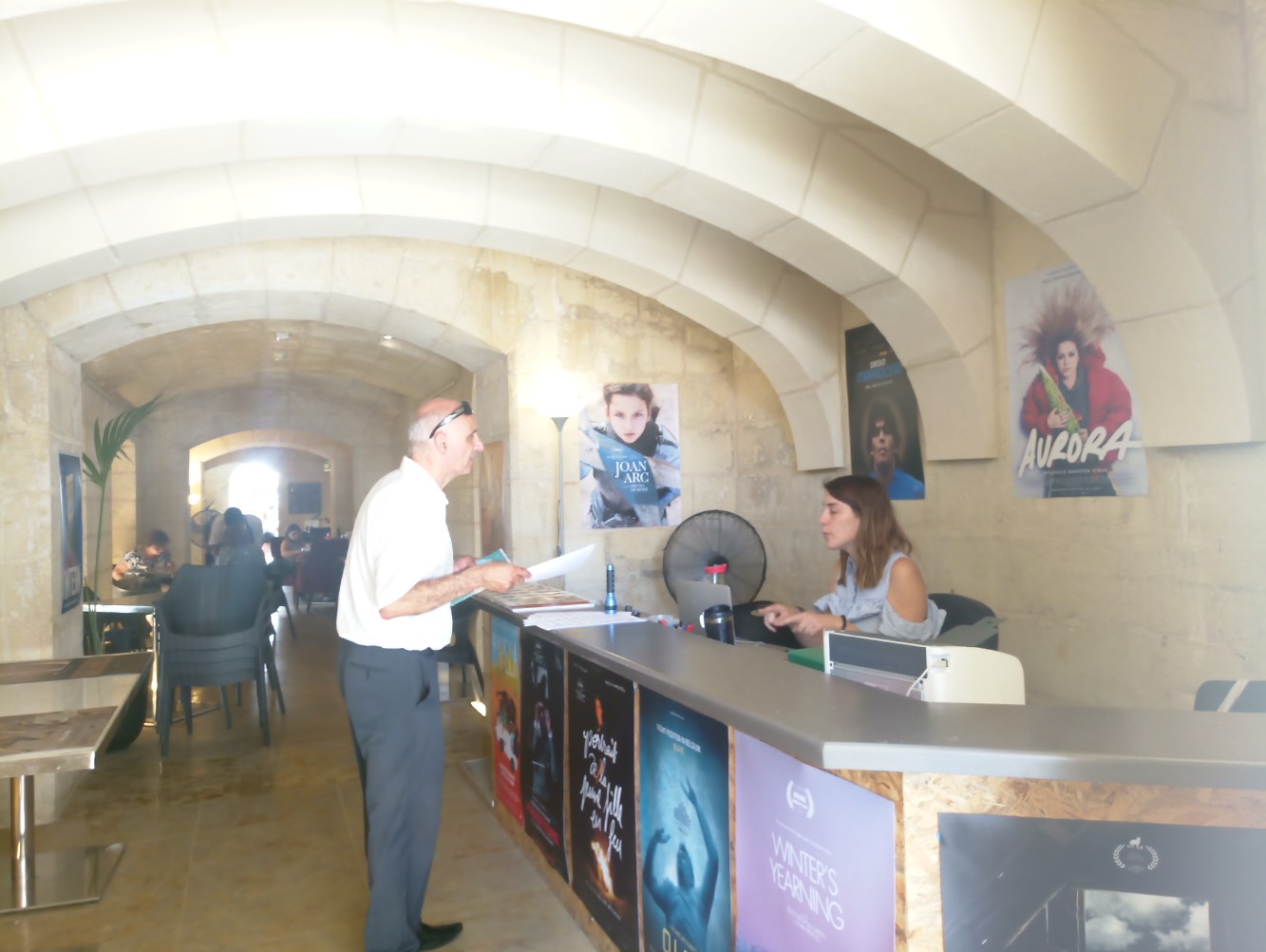 Inside the Box Office in Pjazza Teatru Rjal, Valletta Film Festival 2019